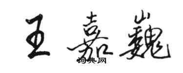 骆恒光王嘉巍行书个性签名怎么写