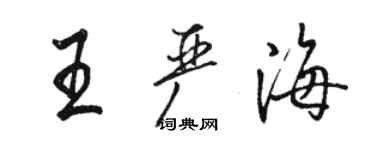 骆恒光王严海行书个性签名怎么写