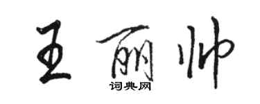 骆恒光王丽帅行书个性签名怎么写