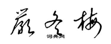 梁锦英严冬梅草书个性签名怎么写