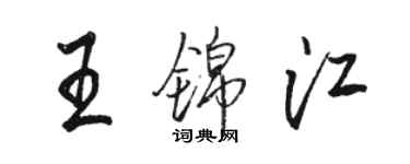 骆恒光王锦江行书个性签名怎么写