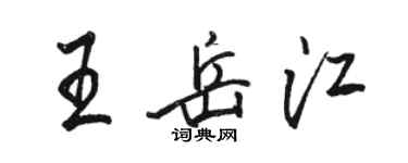 骆恒光王岳江行书个性签名怎么写