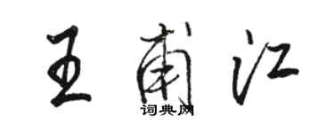骆恒光王甫江行书个性签名怎么写