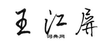骆恒光王江屏行书个性签名怎么写