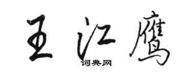 骆恒光王江鹰行书个性签名怎么写