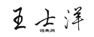 骆恒光王士洋行书个性签名怎么写