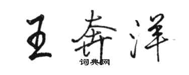 骆恒光王奔洋行书个性签名怎么写