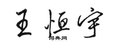 骆恒光王恒宇行书个性签名怎么写