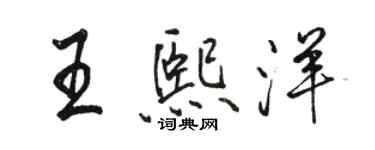 骆恒光王熙洋行书个性签名怎么写