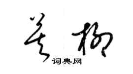 梁锦英莫柳草书个性签名怎么写