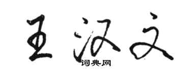 骆恒光王汉文行书个性签名怎么写