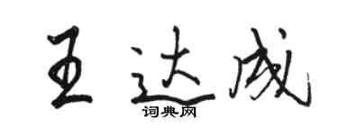 骆恒光王达成行书个性签名怎么写