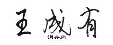 骆恒光王成有行书个性签名怎么写