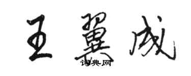 骆恒光王翼成行书个性签名怎么写