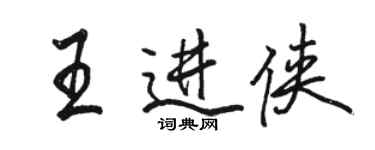 骆恒光王进侠行书个性签名怎么写