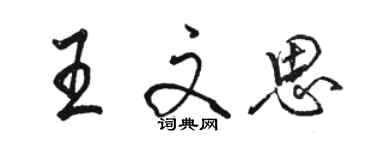 骆恒光王文思行书个性签名怎么写