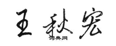 骆恒光王秋宏行书个性签名怎么写