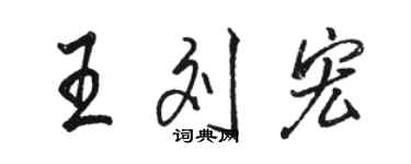 骆恒光王刘宏行书个性签名怎么写