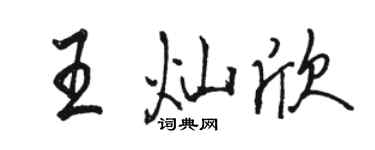 骆恒光王灿欣行书个性签名怎么写