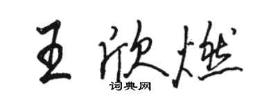 骆恒光王欣燃行书个性签名怎么写
