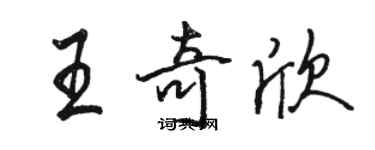 骆恒光王奇欣行书个性签名怎么写