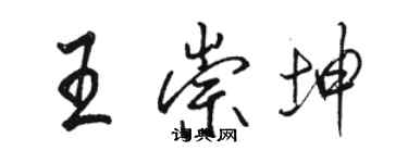 骆恒光王崇坤行书个性签名怎么写