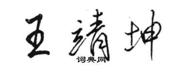 骆恒光王靖坤行书个性签名怎么写