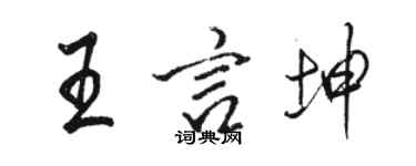 骆恒光王言坤行书个性签名怎么写