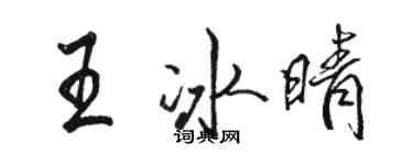 骆恒光王冰晴行书个性签名怎么写
