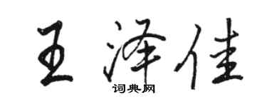 骆恒光王泽佳行书个性签名怎么写