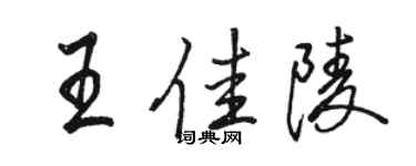 骆恒光王佳陵行书个性签名怎么写