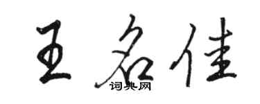 骆恒光王名佳行书个性签名怎么写