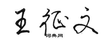 骆恒光王征文行书个性签名怎么写