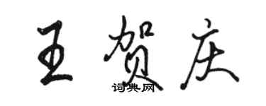 骆恒光王贺庆行书个性签名怎么写