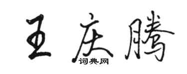 骆恒光王庆腾行书个性签名怎么写