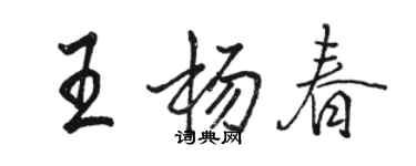 骆恒光王杨春行书个性签名怎么写