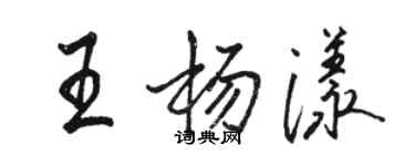 骆恒光王杨漾行书个性签名怎么写