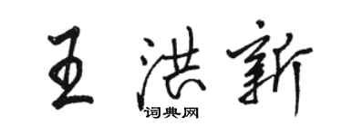 骆恒光王洪新行书个性签名怎么写