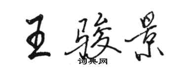 骆恒光王骏景行书个性签名怎么写
