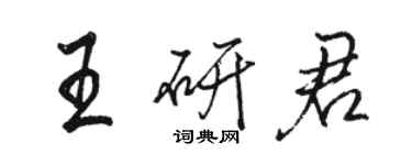 骆恒光王研君行书个性签名怎么写