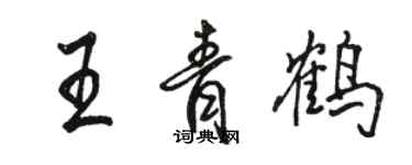 骆恒光王青鹤行书个性签名怎么写