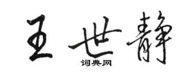 骆恒光王世静行书个性签名怎么写