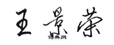骆恒光王景荣行书个性签名怎么写