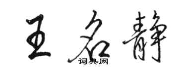 骆恒光王名静行书个性签名怎么写