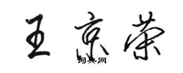 骆恒光王京荣行书个性签名怎么写