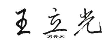 骆恒光王立光行书个性签名怎么写