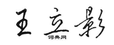 骆恒光王立影行书个性签名怎么写