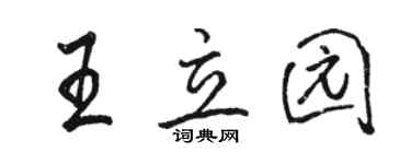 骆恒光王立园行书个性签名怎么写