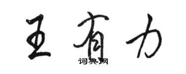 骆恒光王有力行书个性签名怎么写