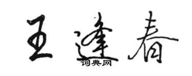 骆恒光王逢春行书个性签名怎么写